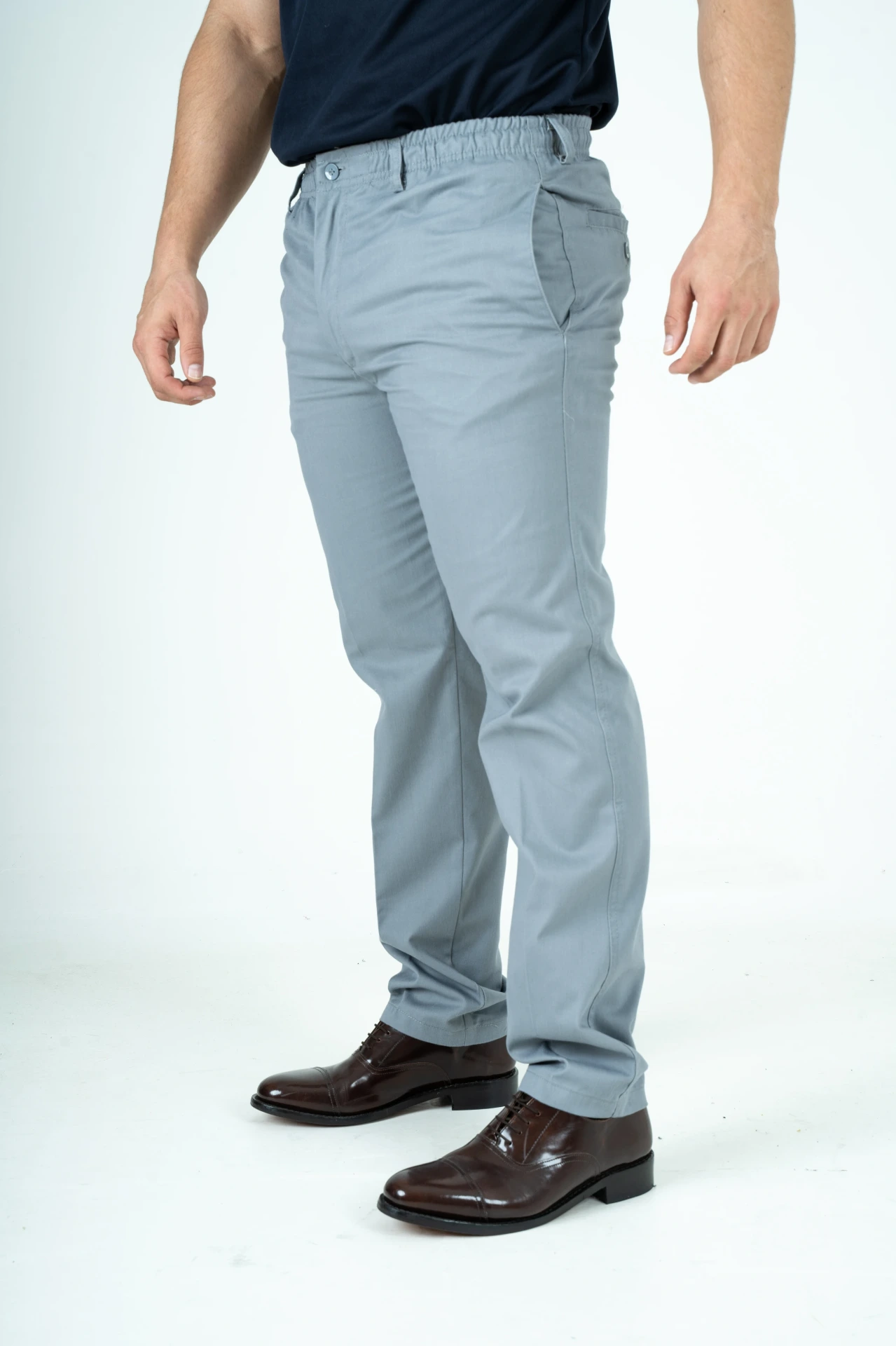 [RGBYBLK3027] JBC Elasticated Waist Trouser (30, 27, Black)