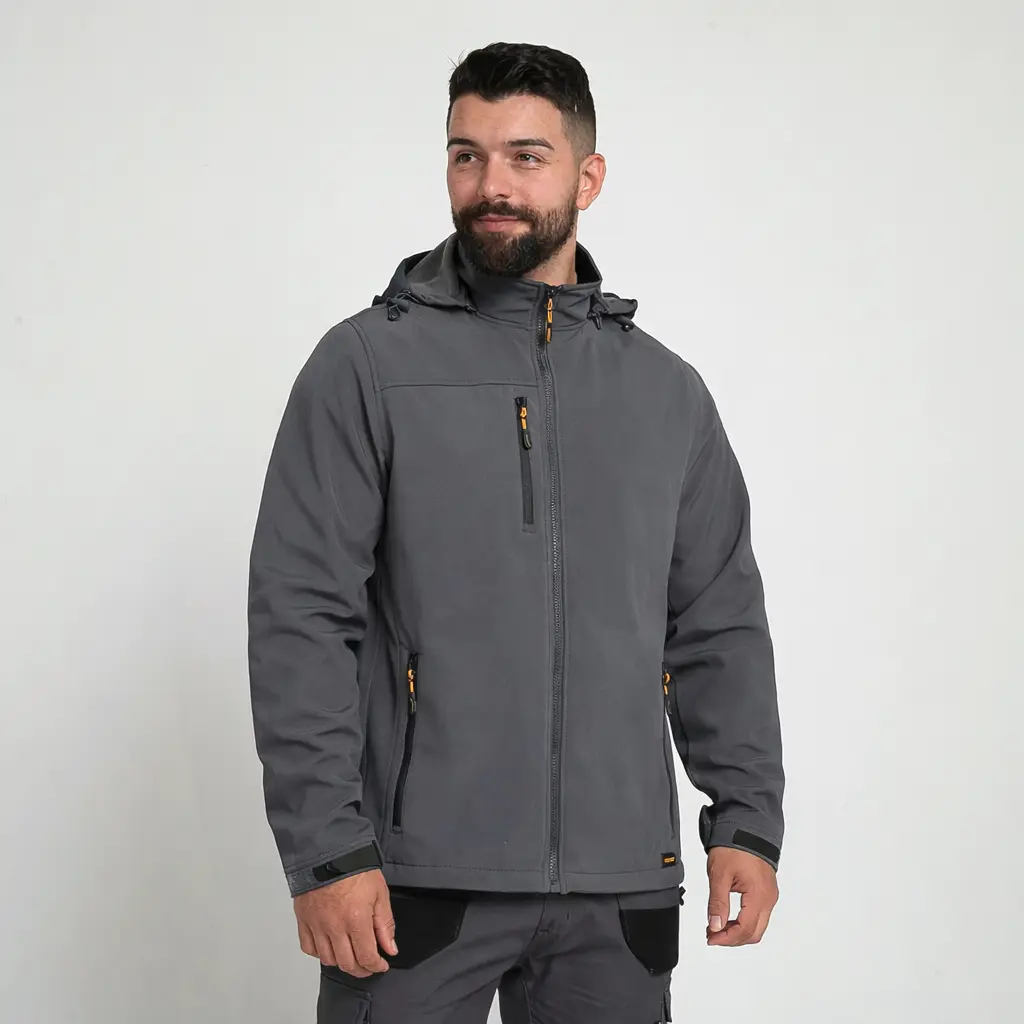 [SF001BLS] SF001 Detachable Hood Softshel Jacket (Small, Black)